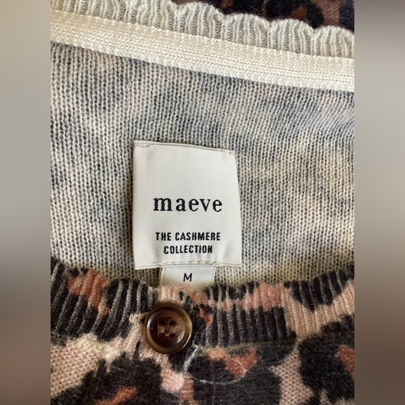 🐆Anthroplogie CASHMERE Puff-Sleeve Cardigan Sweater Maeve NEW Medium - Picture 12 of 15